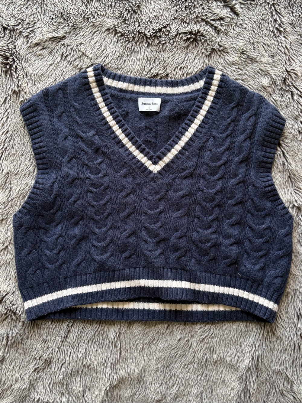 Sunday Best Navy Blue Wool Vest